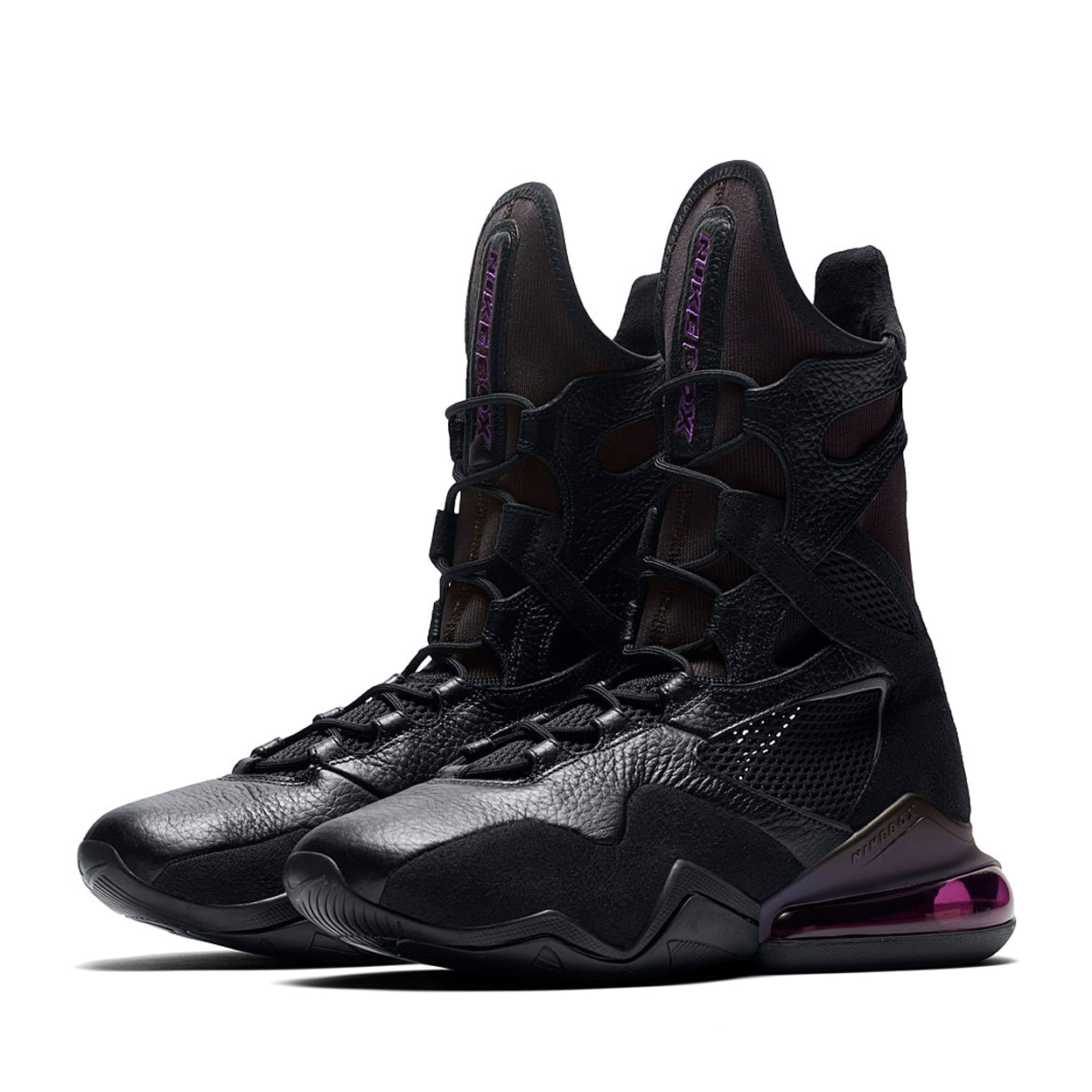 variant:black/purple::Nike Women's Air Max Boxing Shoes both shoes view