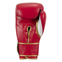 variant:red/white::TITLE Boxeo Mexican Leather Training Gloves Quatro palm view