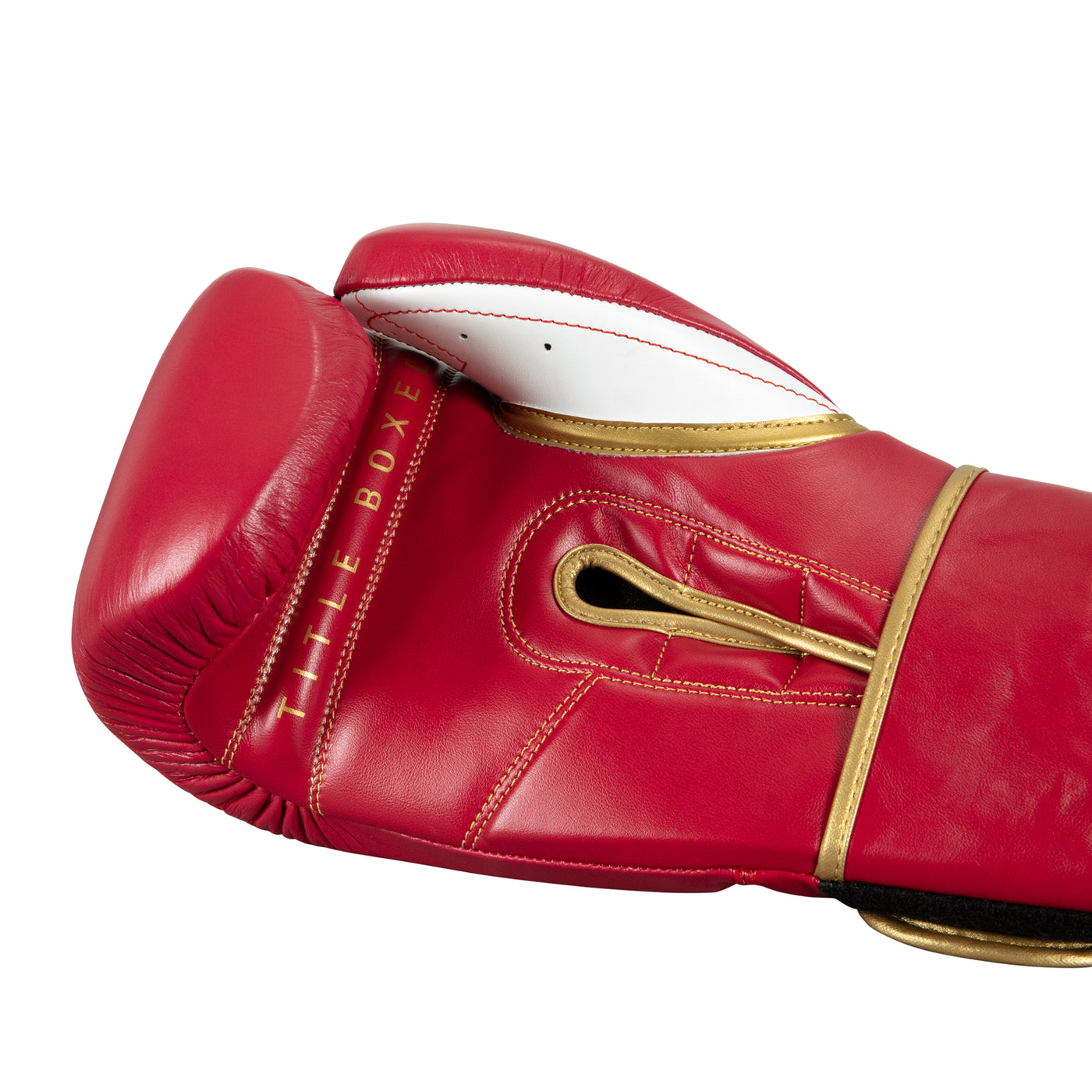 variant:red/white::TITLE Boxeo Mexican Leather Training Gloves Quatro alt palm view