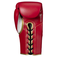 variant:red/white::TITLE Boxeo Mexican Leather Lace Training Gloves Quatro palm view