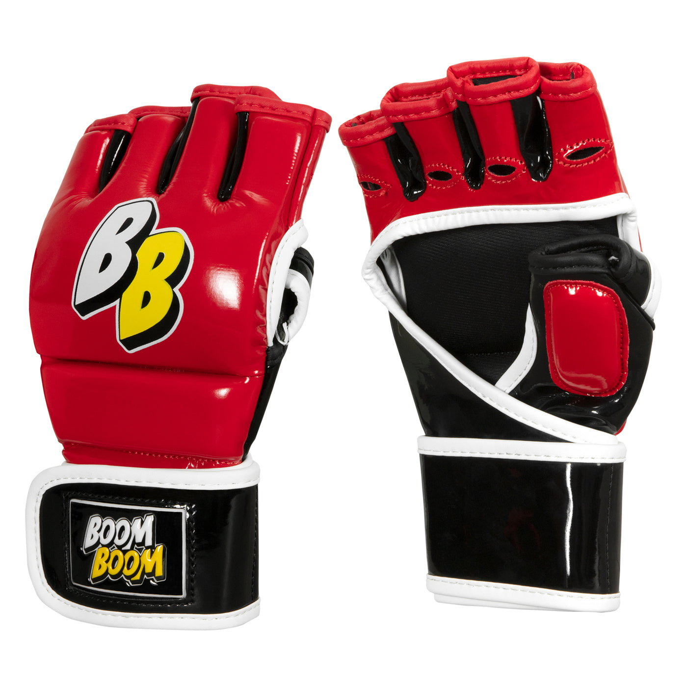 variant:Red/Black/White:: BOOM BOOM Boxing Bomber Youth MMA Gloves side view