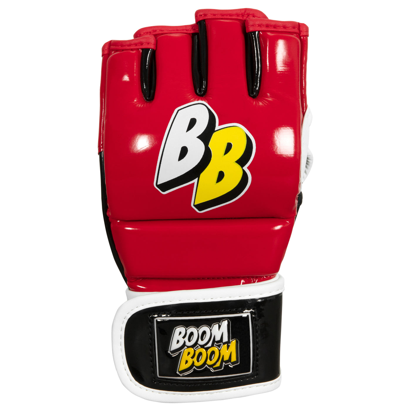 variant:Red/Black/White:: BOOM BOOM Boxing Bomber Youth MMA Gloves front view