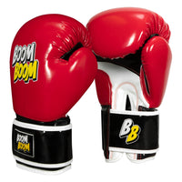 variant:Red/Black::BOOM BOOM Boxing Striker Youth Boxing Gloves side view