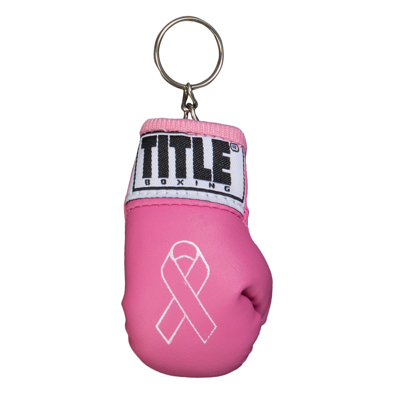 TITLE Breast Cancer Awareness Boxing Glove Keyring - Main Image