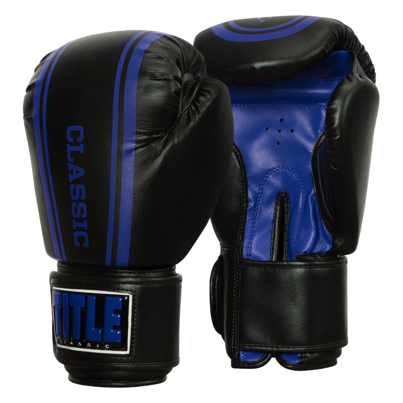 variant:black/blue::TITLE Classic Speed Boxing Gloves side view