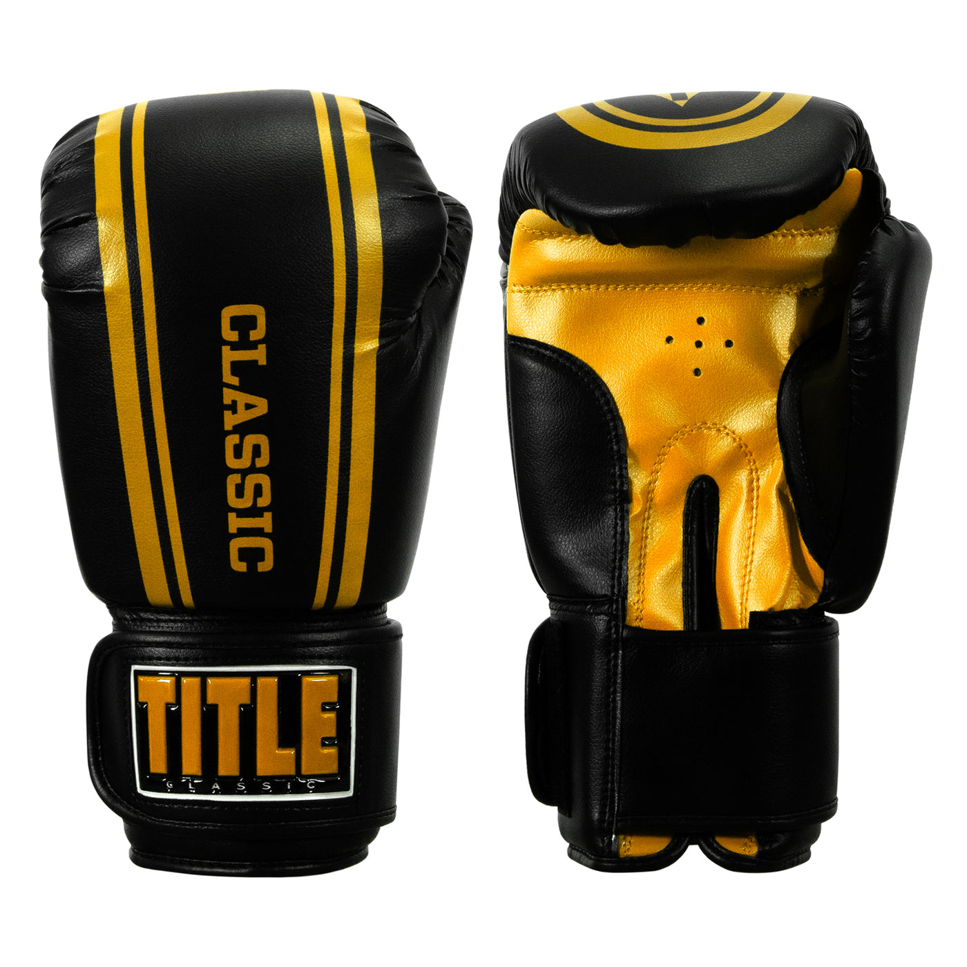 color:black/gold::TITLE Classic Speed Boxing Gloves main view