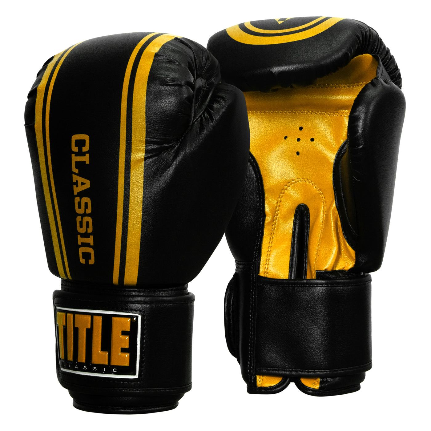 variant:black/gold::TITLE Classic Speed Boxing Gloves side view