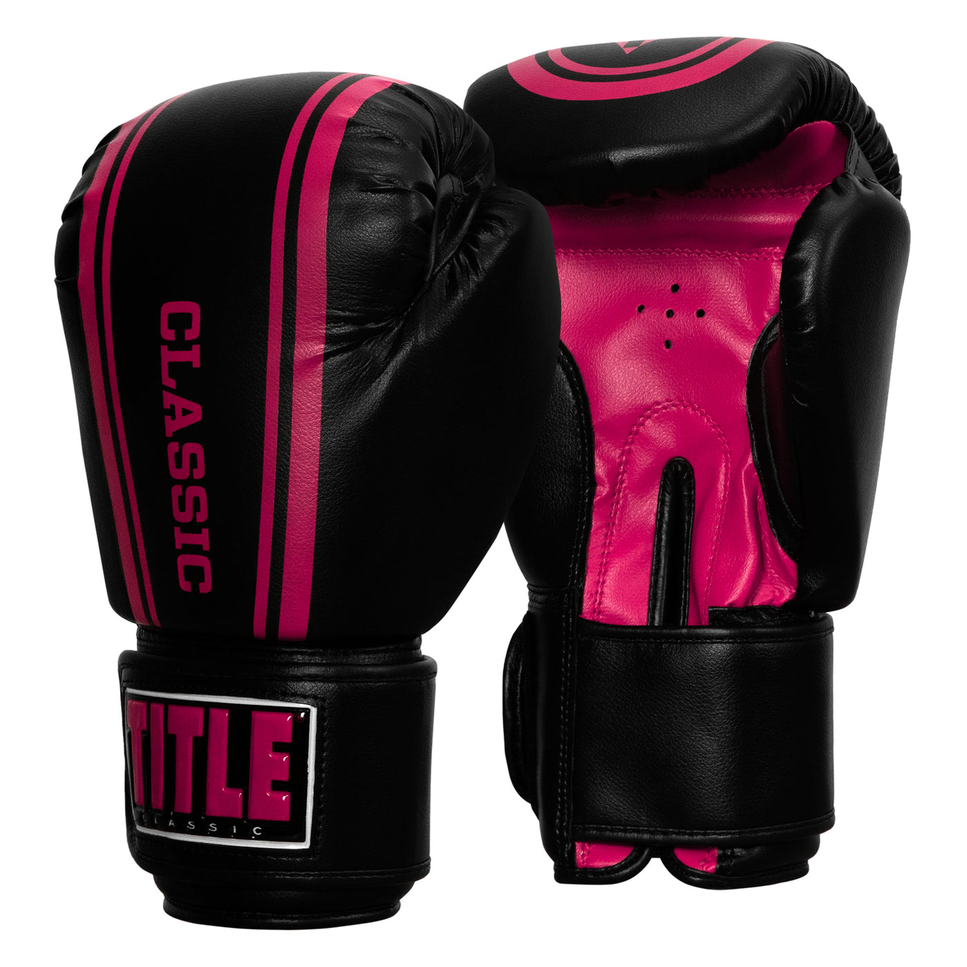 variant:black/pink::TITLE Classic Speed Boxing Gloves side view
