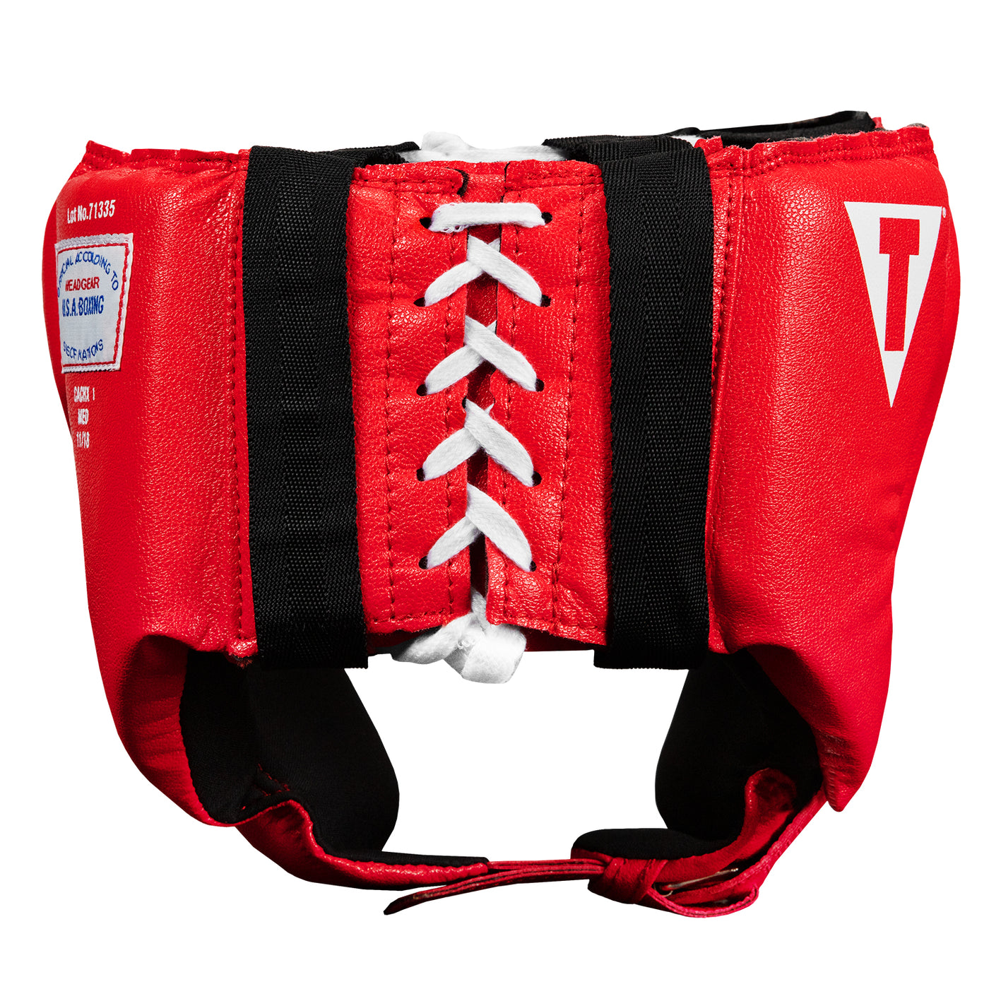 variant:red::TITLE Classic USA Boxing Competition Headgear-Open Face back view