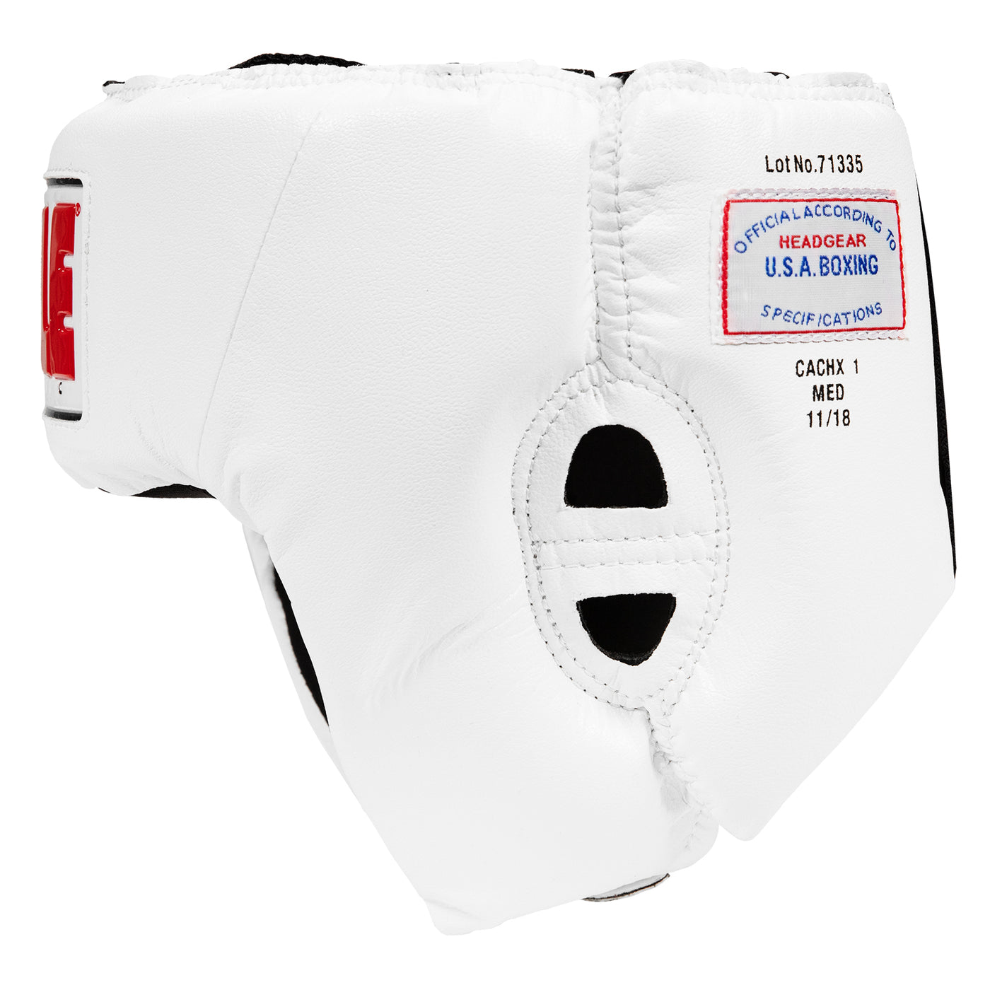 variant:white::TITLE Classic USA Boxing Competition Headgear – Open Face side view