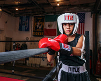 variant:white::TITLE Classic USA Boxing Competition Headgear – Open Face guy in ring