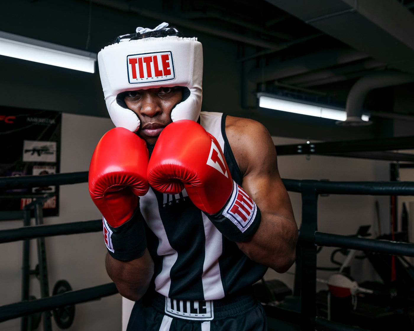 variant:white::TITLE Classic USA Boxing Competition Headgear-With Cheeks guy in ring