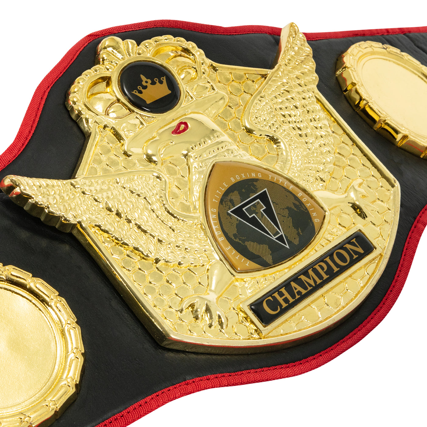 variant:black::TITLE Boxing Truimphant Wings of Victory Belt close up on face plate