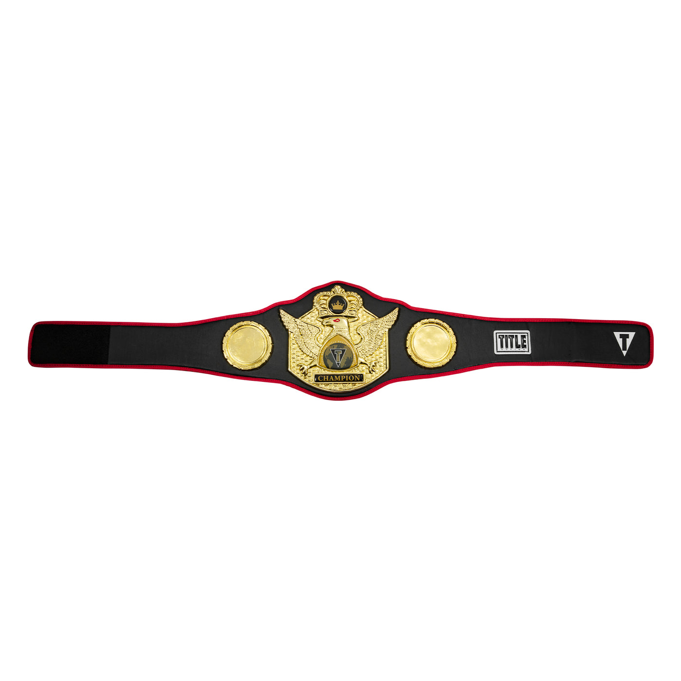 variant:black::TITLE Boxing Truimphant Wings of Victory Belt laid down flatview