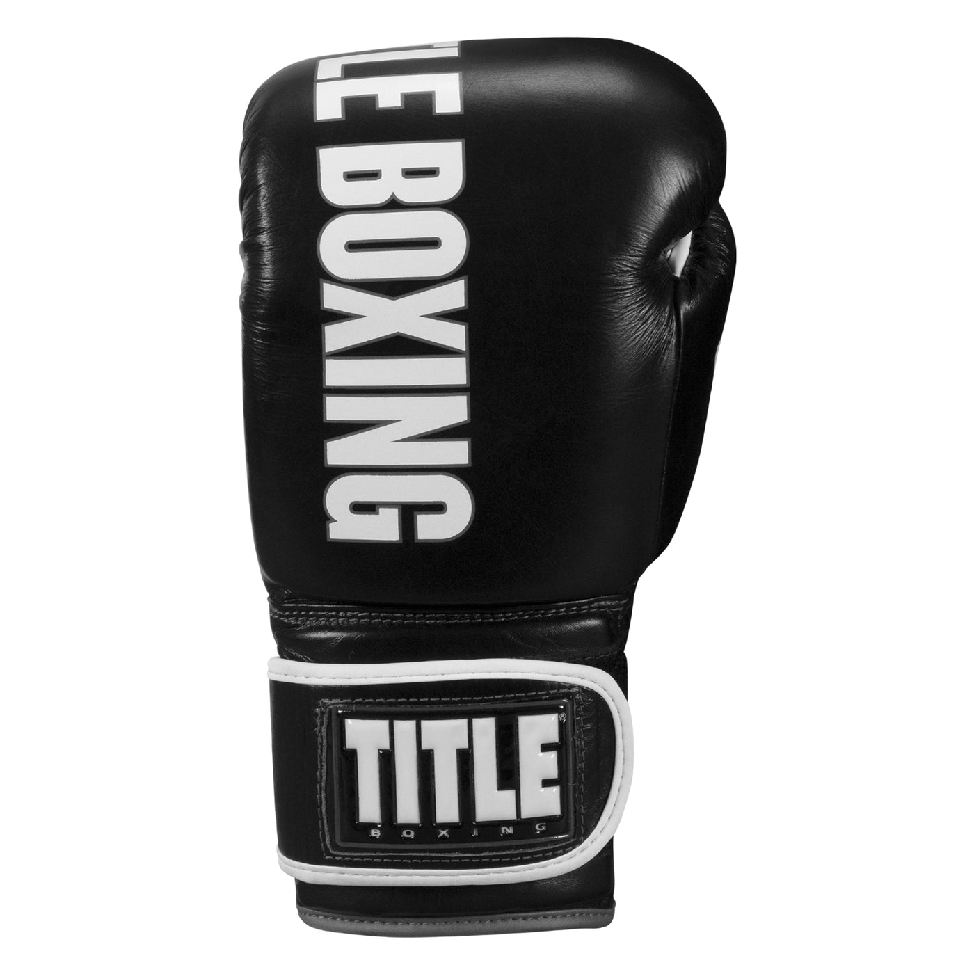 variant:black/grey::TITLE Boxing Gel Soft Strike Bag Gloves front view