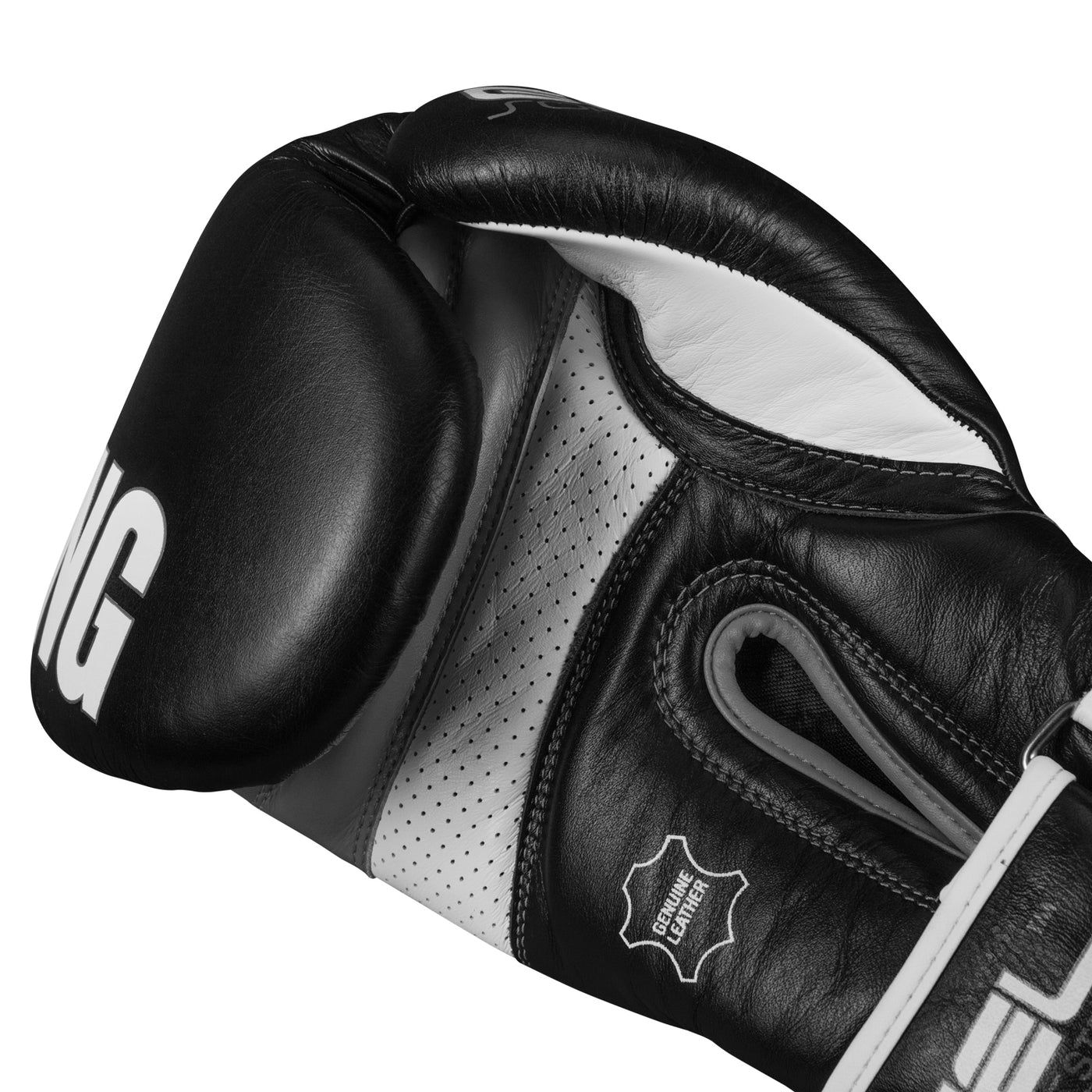 variant:black/grey::TITLE Boxing Gel Soft Strike Bag Gloves palm view