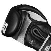 variant:black/grey::TITLE Boxing Gel Soft Strike Bag Gloves palm view