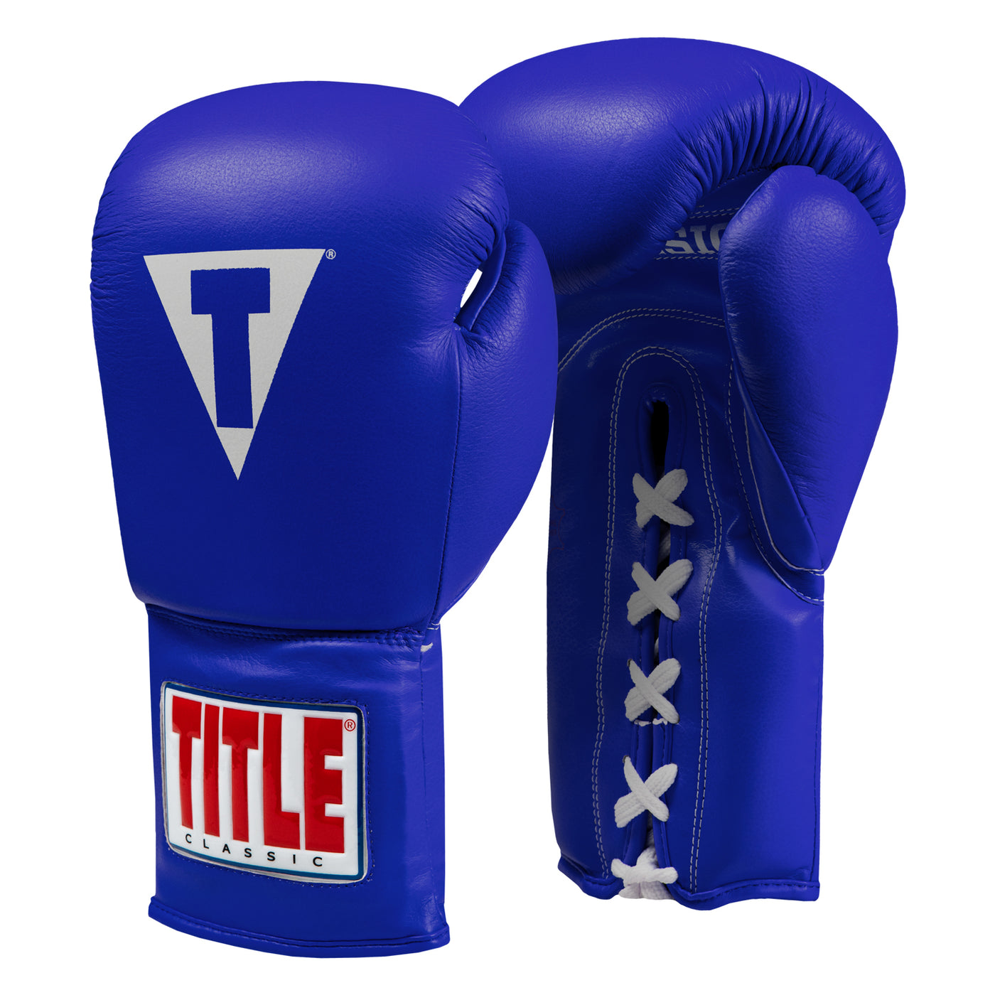 variant:blue::TITLE Classic Leather Lace Training Gloves 2.0 side view
