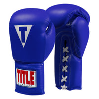 variant:blue::TITLE Classic Leather Lace Training Gloves 2.0 side view