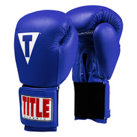 variant:blue::TITLE Classic Leather Elastic Training Gloves side view