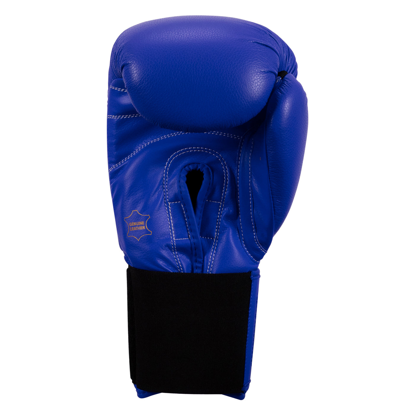 variant:blue::TITLE Classic Leather Elastic Training Gloves back view
