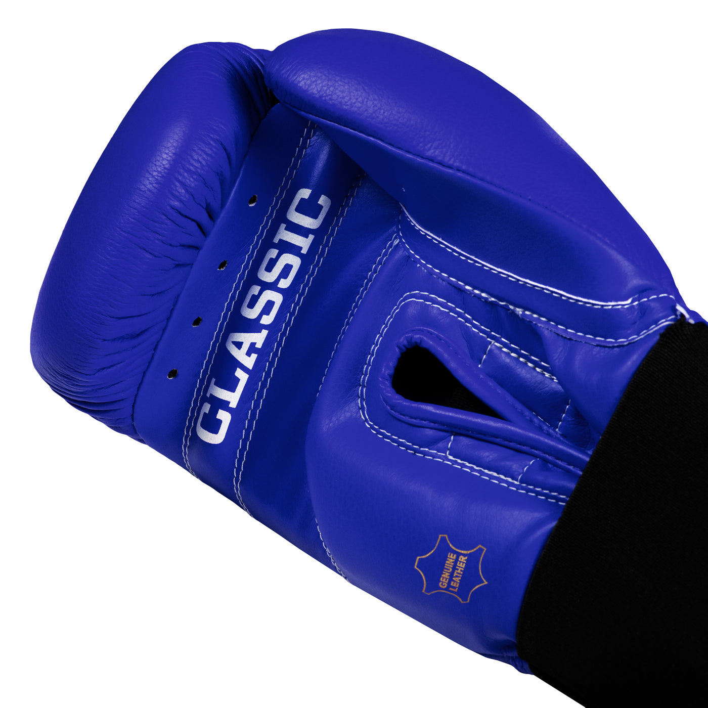 variant:blue::TITLE Classic Leather Elastic Training Gloves palm view