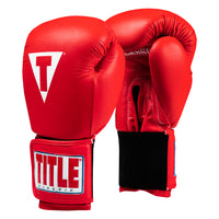 variant:red::TITLE Classic Leather Elastic Training Gloves side view