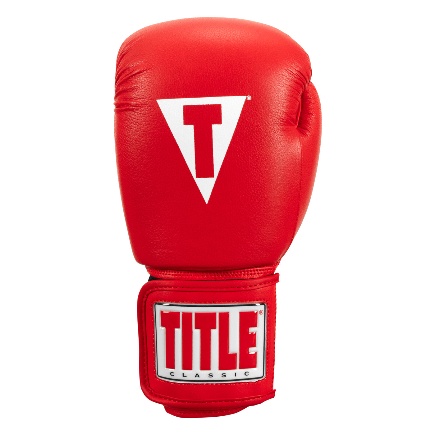 variant:red::TITLE Classic Leather Elastic Training Gloves front view