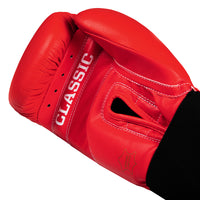 variant:red::TITLE Classic Leather Elastic Training Gloves palm view