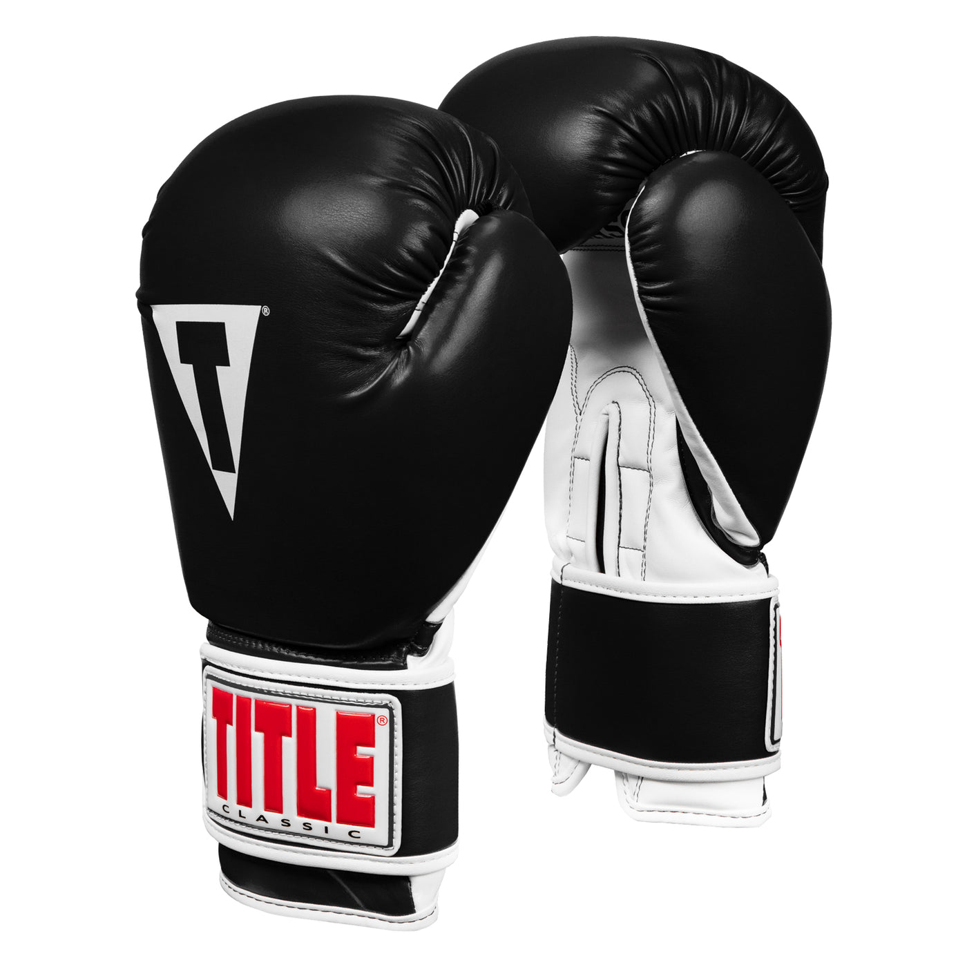 variant:black/white::TITLE Classic Pro Style Training Gloves 3.0 side view