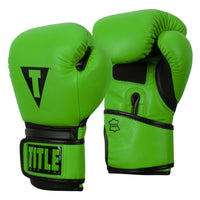 variant:green/black::TITLE Boxing Dauntless Training Gloves side view