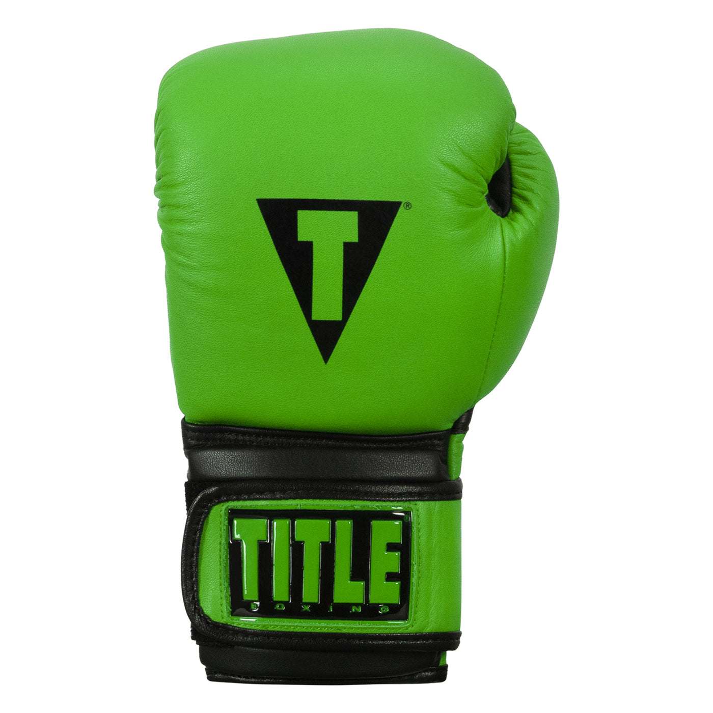 variant:green/black::TITLE Boxing Dauntless Training Gloves front view