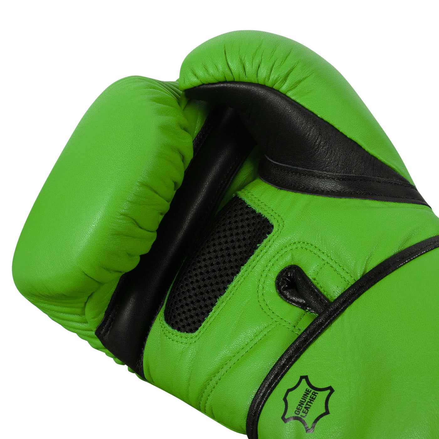 variant:green/black::TITLE Boxing Dauntless Training Gloves palm view