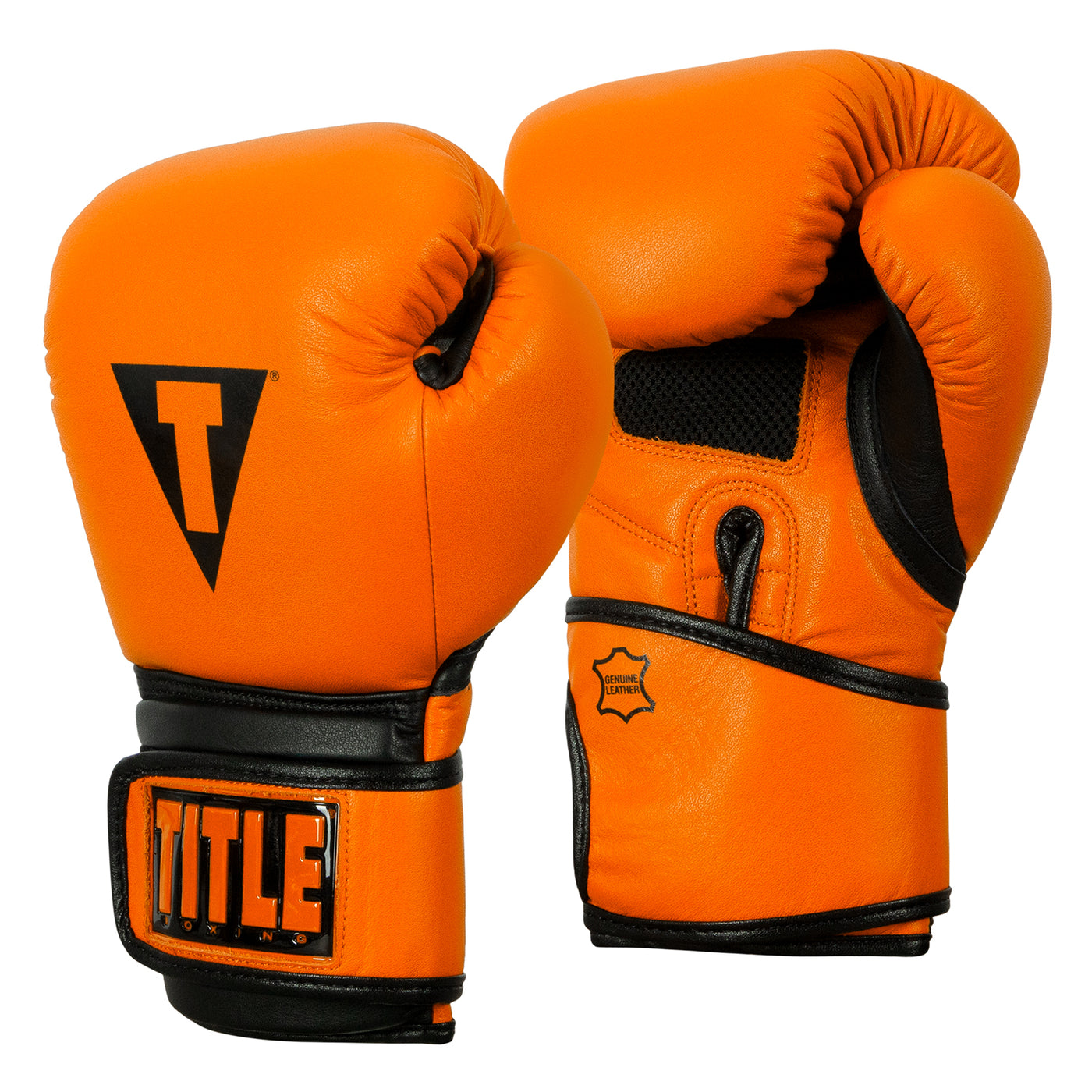 variant:orange/black::TITLE Boxing Dauntless Training Gloves side view