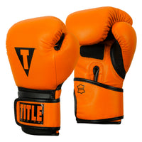 variant:orange/black::TITLE Boxing Dauntless Training Gloves side view