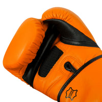 variant:orange/black::TITLE Boxing Dauntless Training Gloves palm view