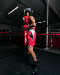 variant:black::Fighting S2 GEL Superior Boxing Shoes kid boxing stance