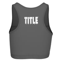 variant:Grey::TITLE Boxing Pro Compression Ascent Sports Bra back version 