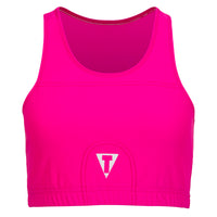 variant:pink::TITLE Boxing Pro Compression Ascent Sports Bra bottom T for front 