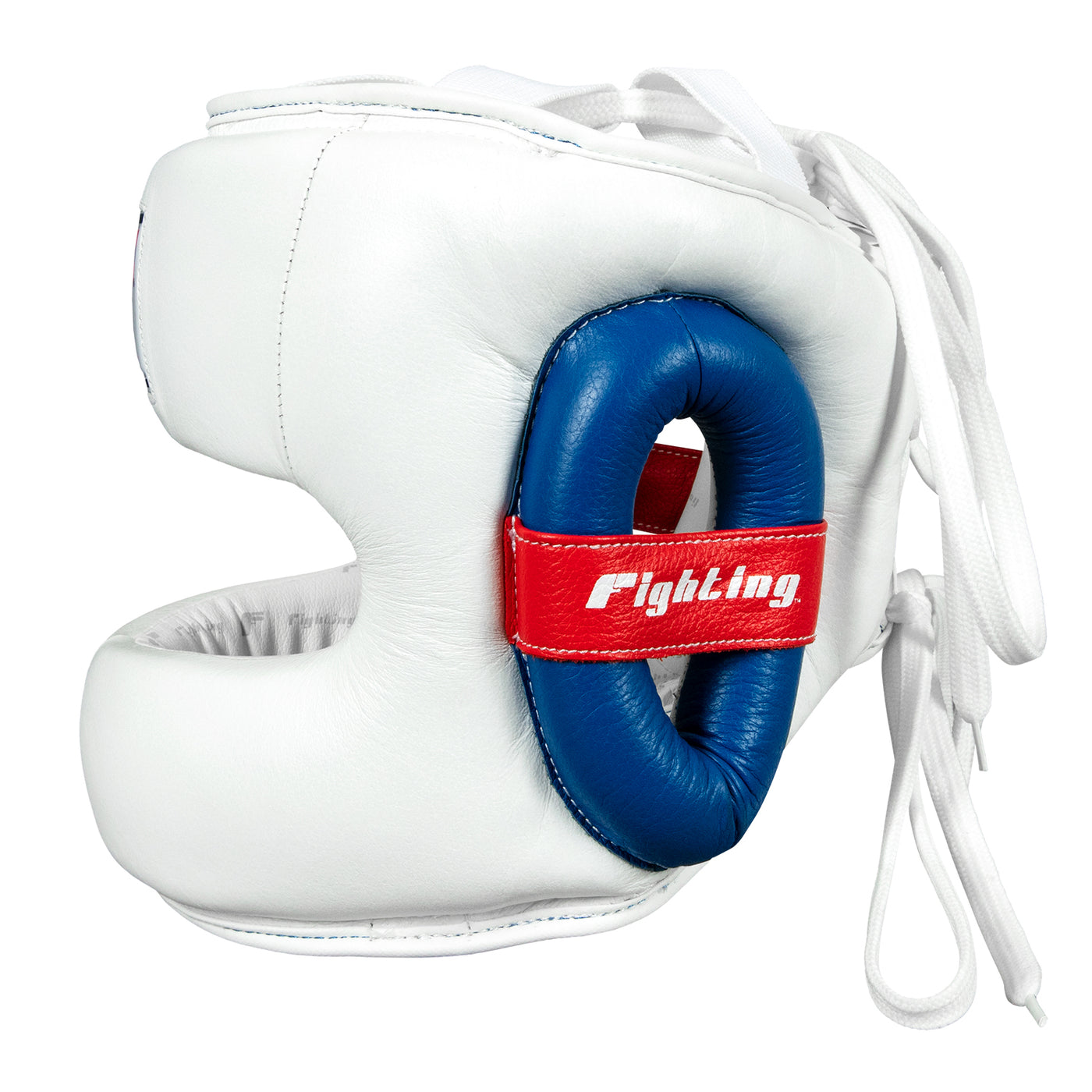 variant:white::Fighting Leather No Contact Headgear side view