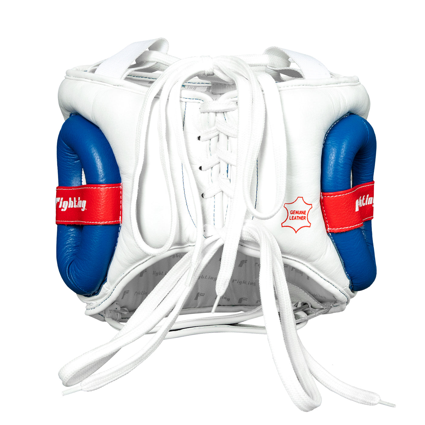 variant:white::Fighting Leather No Contact Headgear back view