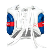 variant:white::Fighting Leather No Contact Headgear back view