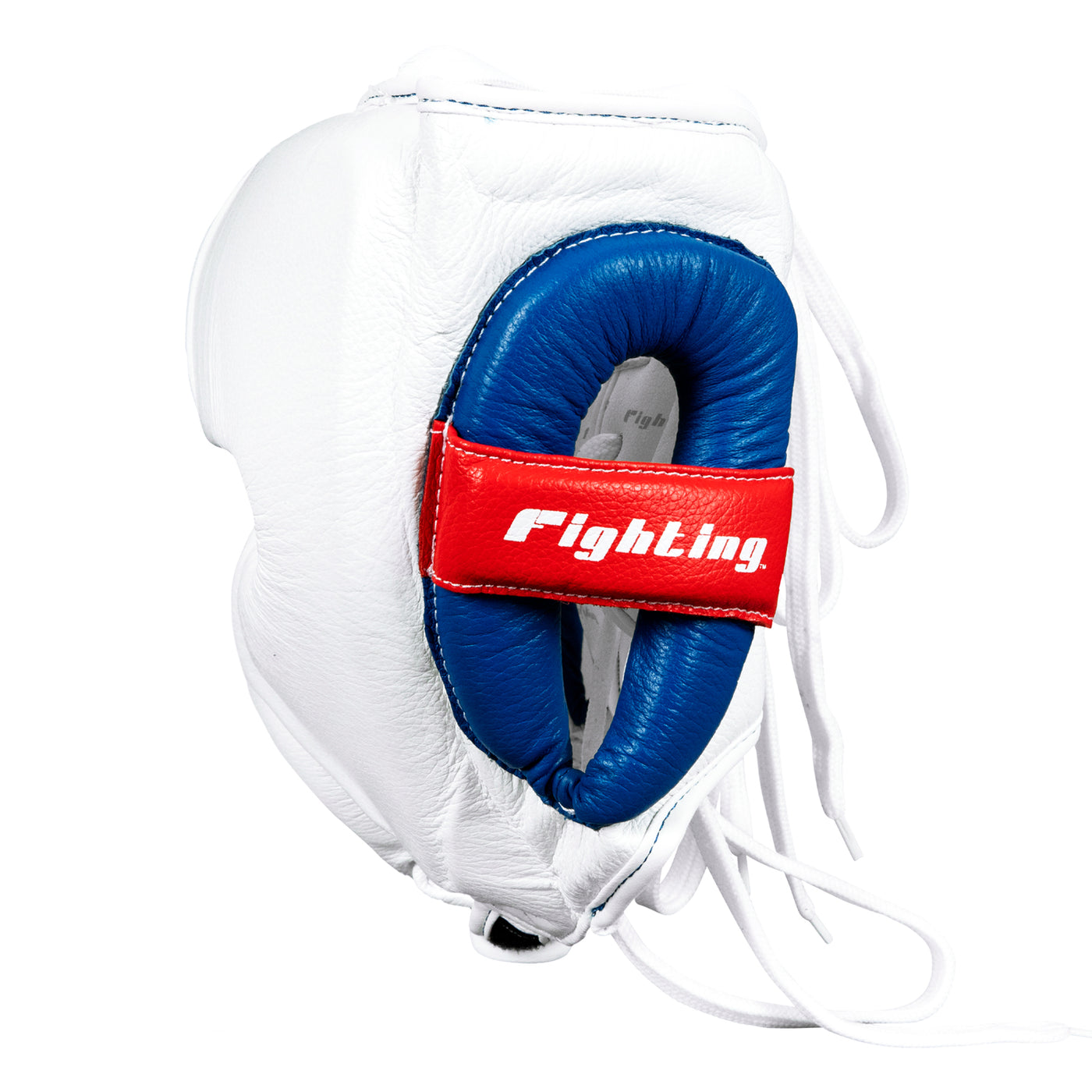 variant:white::Fighting Leather Sparring Headgear side view