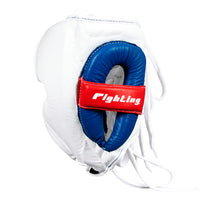 variant:white::Fighting Leather Sparring Headgear side view