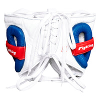 variant:white::Fighting Leather Sparring Headgear back view