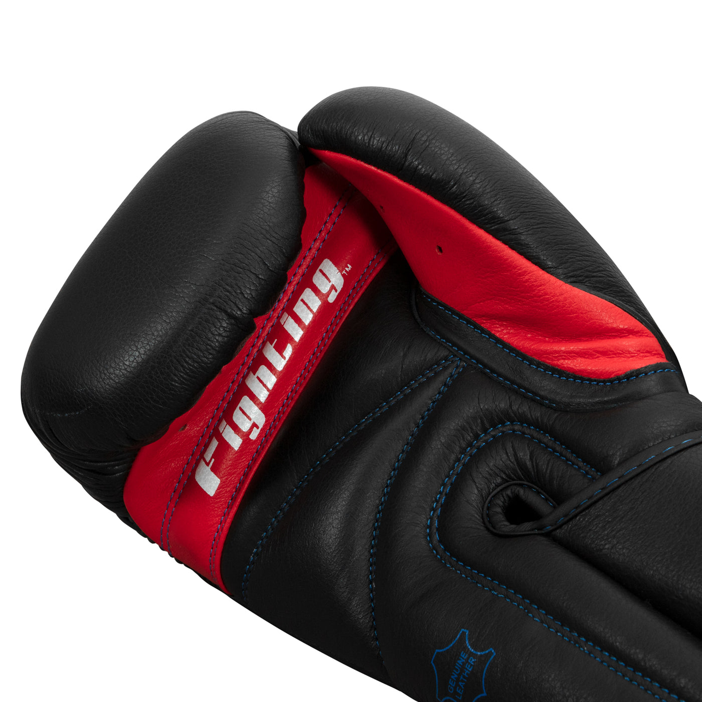 variant:black::Fighting Leather Training Gloves fifth view