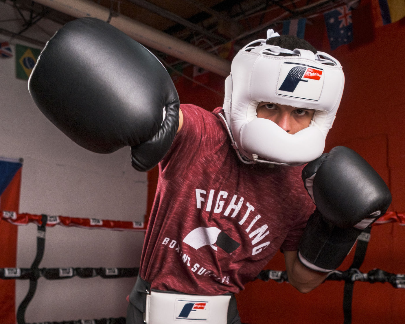 variant:white::Fighting No Contact Headgear guy posing in head gear