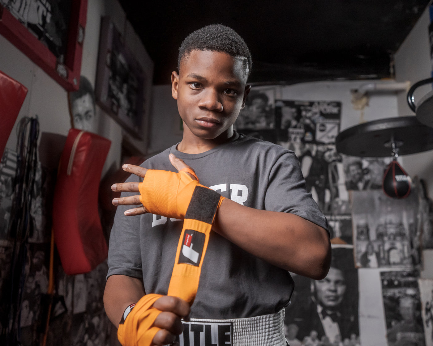 variant:Orange::Fighting Semi-Elastic 180" Hand Wraps