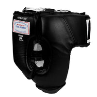 variant:black::Fighting USA Boxing Competition Open Face Headgear side view