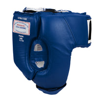 variant:blue::Fighting USA Boxing Competition Open Face Headgear side view